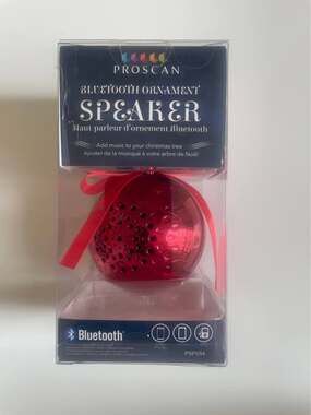New Proscan Red Bluetooth Christmas Ornament Speaker